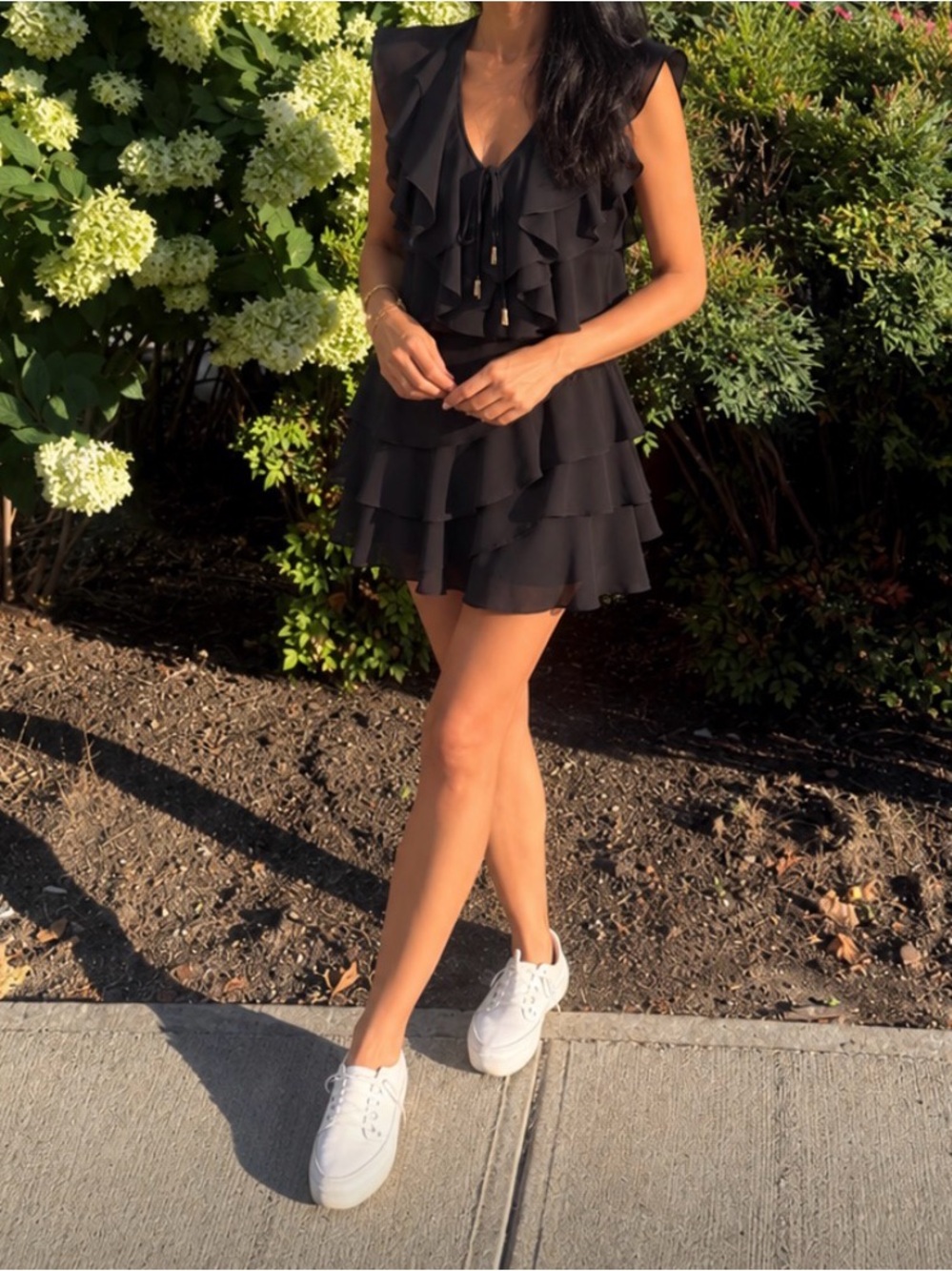 Black Tiered Ruffle Top and Skort